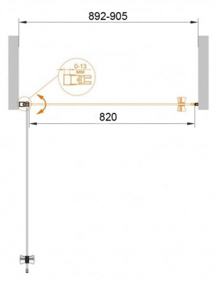 Распашная дверь для душа 90 ECO-O-B-1-90-C-Cr Cezares фото в интернет-магазине Русалия