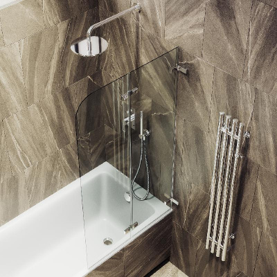 Шторка для ванны складная 2 секции 1400*515 Стекло 6 мм Бесцветное MGV-572-4 MaybahGlass фото в интернет-магазине Русалия