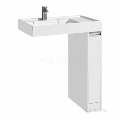 Тумба под раковину AQUATON Лондри 20 белый с фасадом 1A236101LH010 фото в интернет-магазине Русалия
