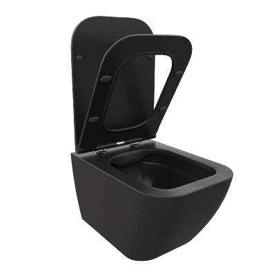 Унитаз MIMI Aria MB подвесной безободковый черный матовый, ТЕРМООБЖИГ (не плёнка) CT8920 Ceruttispa (510х350х355) фото в интернет-магазине Русалия