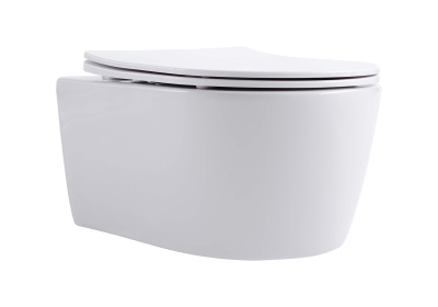 Унитаз подвесной безободковый Европа AQ1106L-00 с сиденьем микролифт Aquatek фото в интернет-магазине Русалия