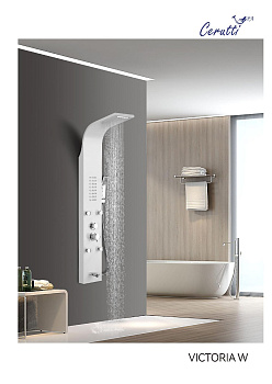 Панель VICTORIA W душевая из нержавеющей стали с форсунками Ceruttispa CT9979, цвет белый фото в интернет-магазине Русалия