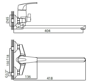 Смеситель для ванны Rossinka D (D40-32) фото в интернет-магазине Русалия