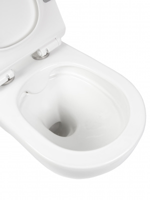 BOND F02-10 Унитаз подвесной безободковый с сиденьем с микролифтом фото в интернет-магазине Русалия