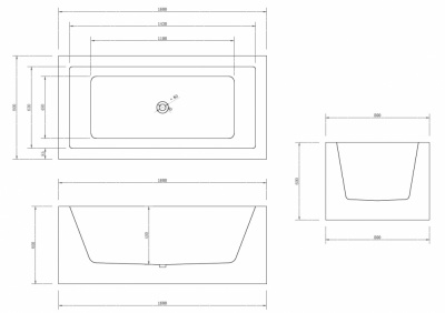 Акриловая ванна ABBER AB9406-1.6 160х80х60 см фото в интернет-магазине Русалия
