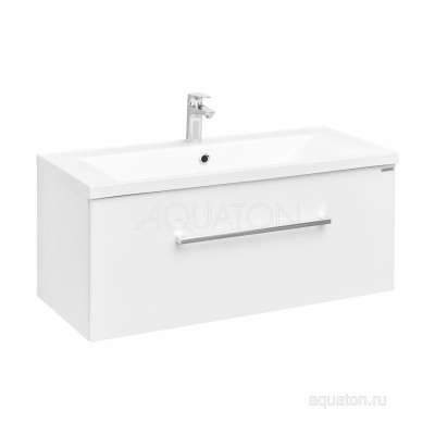 Тумба под раковину AQUATON Мадрид 100 М 1 ящик белый 1A126901MA010 фото в интернет-магазине Русалия