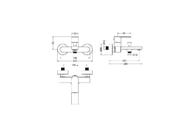 Смеситель для ванны AQUATEK, матовый черный AQ1440MB ЛИРА фото в интернет-магазине Русалия