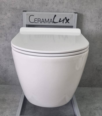 Унитаз подвесной CeramaLux 2196 -2 белый фото в интернет-магазине Русалия