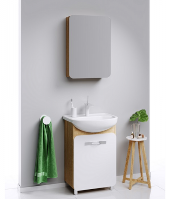 Зеркальный шкаф 50 Vega дуб сонома Veg.04.05 Aqwella фото в интернет-магазине Русалия