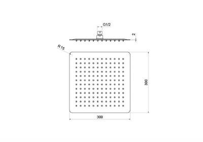 Квадратный верхний душ  300*300*2 мм AQUATEK, матовый черный AQ2074MB фото в интернет-магазине Русалия