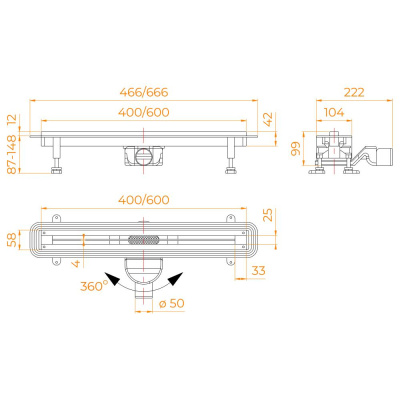 Душевой трап RGW SDR-56 600мм хром фото в интернет-магазине Русалия
