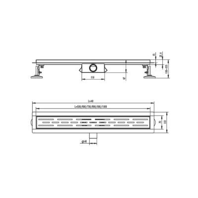 Душевой лоток Raglo R650.50.06, черный фото в интернет-магазине Русалия
