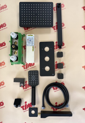 Душевая система встроенная с термостатом Timo Petruma (SX-5049/03SM) черный фото в интернет-магазине Русалия