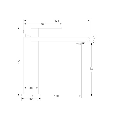 Смеситель для раковины Vogue (SS) VBF-2VS1BN однорычажный, сатин Vincea фото в интернет-магазине Русалия