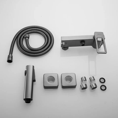 Гигиенический душ со смесителем Shevanik S6805T-1, оружейная сталь фото в интернет-магазине Русалия