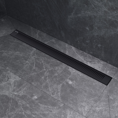 W02SC-P11-080-01BM PrimeFlow Трап для душа линейный универс затвор Cut Gradient 80см цвет черн мат Am.Pm фото в интернет-магазине Русалия