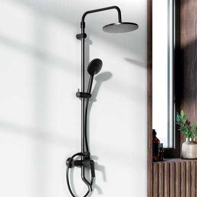 977740300 Jupiter душевая система с ванно-душевым смесителем, черный Damixa фото в интернет-магазине Русалия