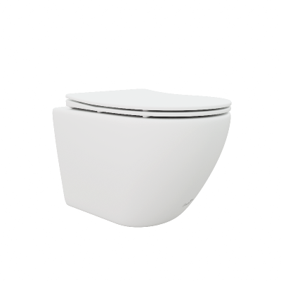 Унитаз TICINO Aria MW ТЕРМООБЖИГ (не плёнка) подвесной безободковый белый матовый Ceruttispa CT8917 (485х365х350) фото в интернет-магазине Русалия