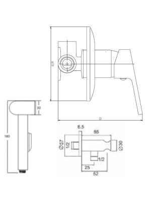 Набор с гигиеническим душем ESKO (SHS 4 in1) фото в интернет-магазине Русалия