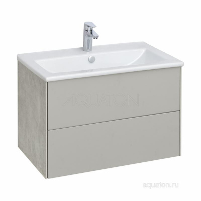 Тумба под раковину AQUATON Сохо 75 cлэйт, галька серая 1A258101AJ9A0 фото в интернет-магазине Русалия