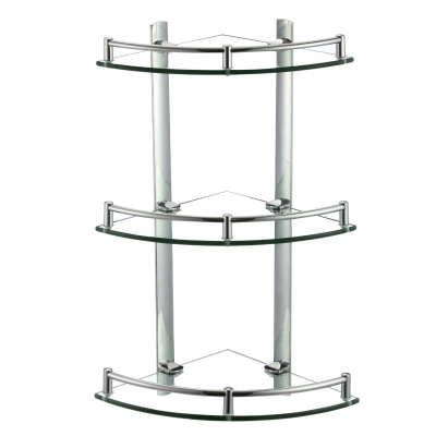 Полка угловая стеклянная Savol S-003031, хром фото в интернет-магазине Русалия