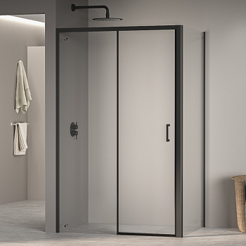 Душевой уголок RGW PA-177B (RGW PA-017B + Z-050-2B) 110х140, стекло - прозрачное, профиль черный фото в интернет-магазине Русалия