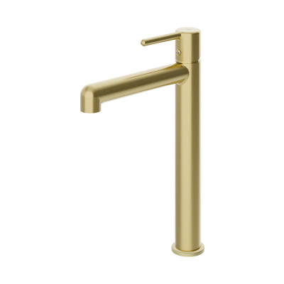 Смеситель для настольного умывальника, золотой матовый, Aiger, IDDIS (AIGMG01i01) фото в интернет-магазине Русалия