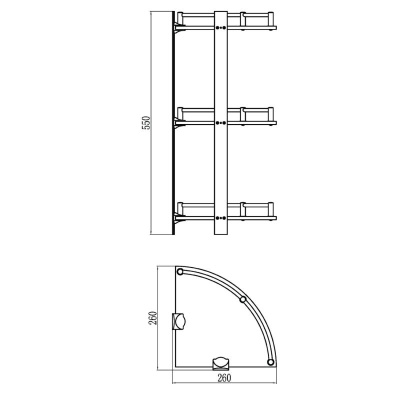 Полка угловая стеклянная Savol S-003031, хром фото в интернет-магазине Русалия