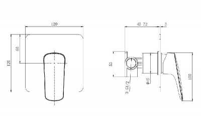 Смеситель для душа AQUATEK (внешняя и скрытая часть) AQ1066CR ВЕГА фото в интернет-магазине Русалия