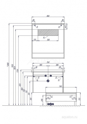 Зеркало AQUATON Капри 80 Таксония темная 1A230402KPDB0 фото в интернет-магазине Русалия