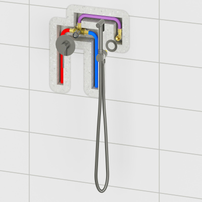 Смеситель встроенный с гигиеническим душем Timo Saona розовое золото (2389/19SM) фото в интернет-магазине Русалия