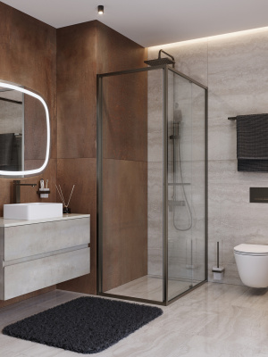 Душевой уголок CEZARES LUX-AH-FS-1-80/100-C-GM фото в интернет-магазине Русалия