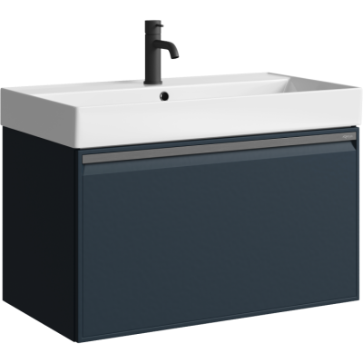 Подвесная тумба 81  Pure серый PUR0108GRM + умывальник  Вилис 800 4610119205126 Aqwella фото в интернет-магазине Русалия