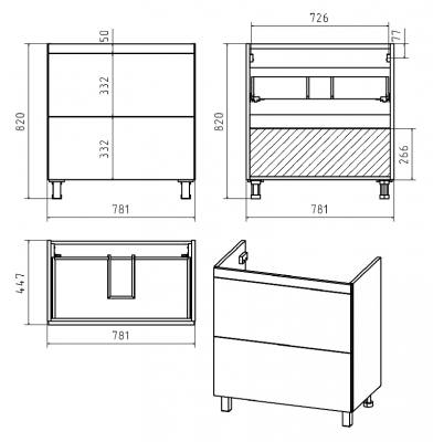 Тумба Атлантик 80 с раковиной Misty Атлантик 80 Misty фото в интернет-магазине Русалия