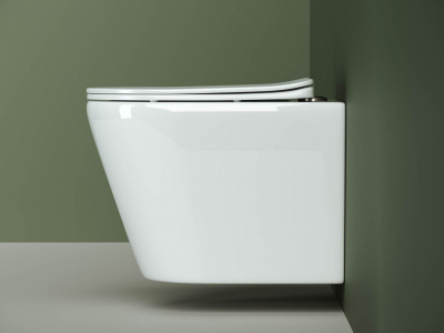 Унитаз подвесной безободковый HIGHLIGHT CN1804 с сиденьем микролифт Ceramica Nova фото в интернет-магазине Русалия