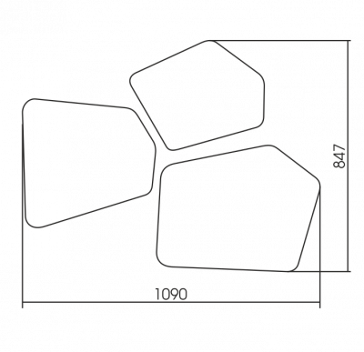 Комплект зеркал AZARIO Bionic бесконтактный сенсор, 3 элемента (LED-00002547) фото в интернет-магазине Русалия