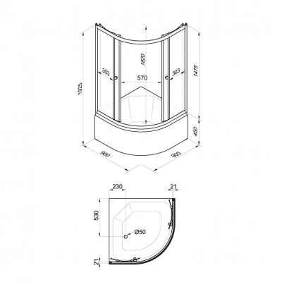 Душевой уголок Мозаика 90*90 Б (5 мест+сифон D50) Тритон Щ0000061797 фото в интернет-магазине Русалия