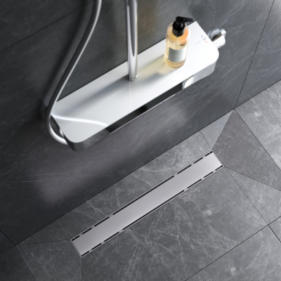 W02SC-U11-060-04SB PrimeFlow Трап для душа линейный универс затвор Tile 60см цвет сталь мат Am.Pm фото в интернет-магазине Русалия