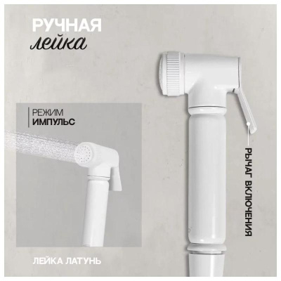 Гигиенический душ со смесителем Hansberge H0099WW, белый фото в интернет-магазине Русалия