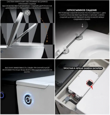 Унитаз ARGENTERA Pulse приставной с функцией импульсного смыва Ceruttispa CT7267 (575x360x410) фото в интернет-магазине Русалия