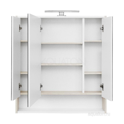 Зеркальный шкаф AQUATON Рико 80 белый, ясень фабрик 1A215302RIB90 фото в интернет-магазине Русалия