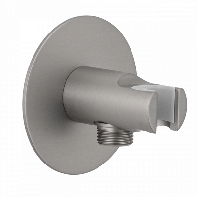 Держатель ручного душа с подключением шланга Remer 337XNPO, никель матовый брашированный фото в интернет-магазине Русалия