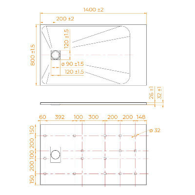 Душевой поддон прямоугольный RGW TSS-W Белый 80x140, стеклокомпозит фото в интернет-магазине Русалия