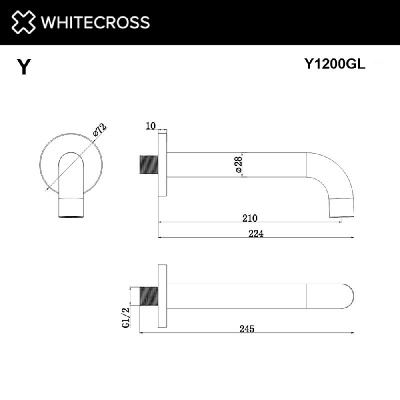 Излив настенный WHITECROSS Y1200GL (золото) фото в интернет-магазине Русалия