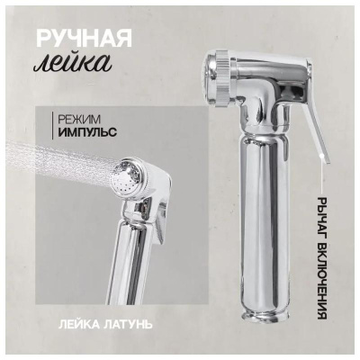 Гигиенический душ со смесителем Hansberge H0099C, хром фото в интернет-магазине Русалия