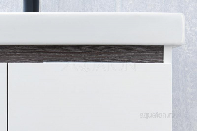 Тумба под раковину AQUATON Рене 60 белый, грецкий орех 1A258501NRC80 фото в интернет-магазине Русалия