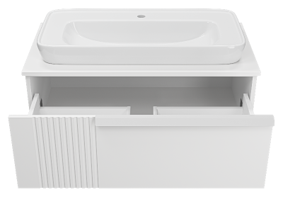 Тумба Savoy 90 подвесная (белая) с раковиной Ekokerama Doppio 80 Brevita фото в интернет-магазине Русалия