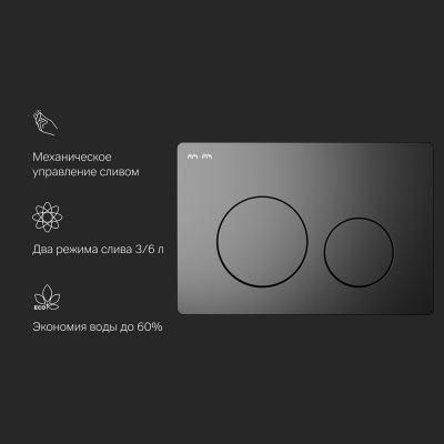 I090138 PrimeFit L, клавиша для инсталляции пластик, черный матовый Am.Pm фото в интернет-магазине Русалия