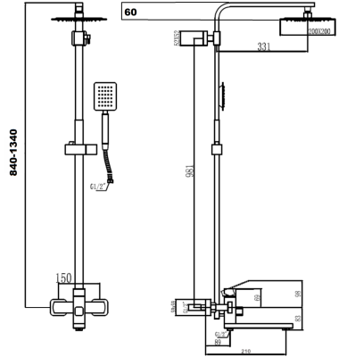 Душевая стойка Fmark (FS8145-35) фото в интернет-магазине Русалия