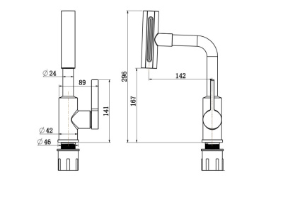 Смеситель для кухни с поворотной лейкой RUSH Tinos (TI3732-17Grey) фото в интернет-магазине Русалия